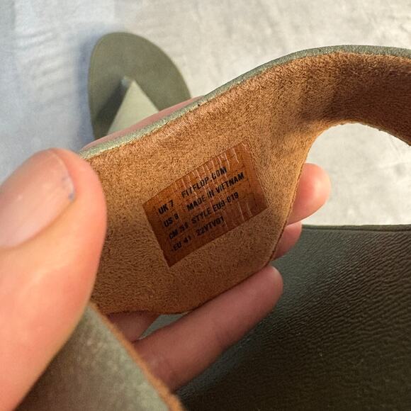 Fitflop Lulu Shimmer Suede Sandals Women's 9 Green Comfort Summer Flip Flops‎ - Picture 3 of 5